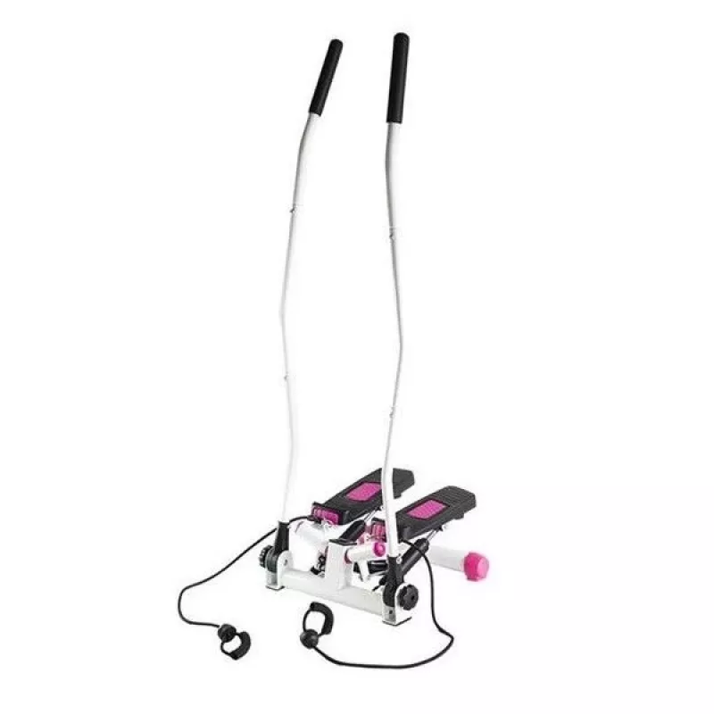Pink diagonal stepper with movable arms and cables HMS S3085