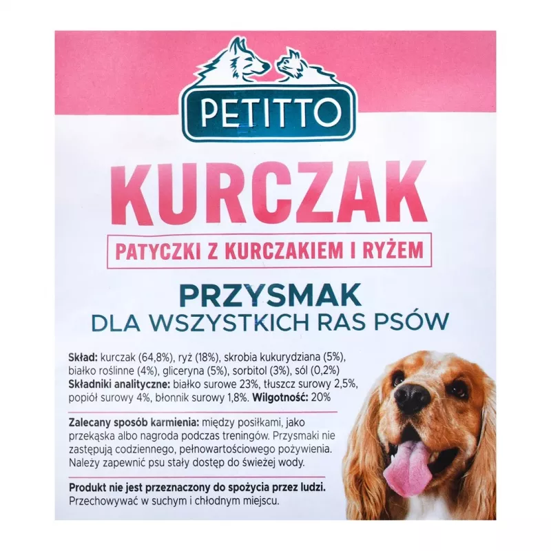 Šunų skanėstas PETITTO Lazdelės su Vištiena ir Ryžiais 500 g