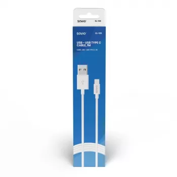 Savio CL-125 USB kabelis USB 2.0 1 m USB A USB C Baltas