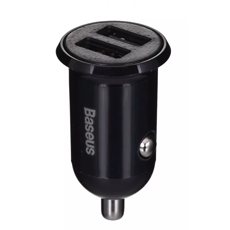 Automobilinis įkroviklis Baseus Gain Pro Universal Black — 2× USB 2.0, 2,4 A vienam prievadui, įėjimas 12–24 V, 5 V išėjimas