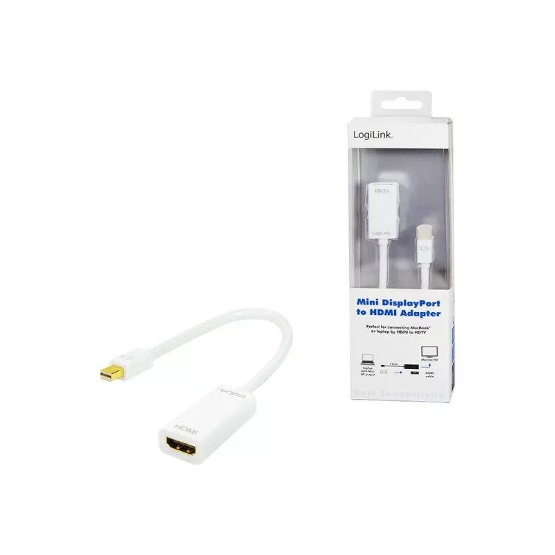 Vaizdo kabelio adapteris LOGILINK Mini DisplayPort į HDMI Type A CV0036A, 0,1 m, pilka