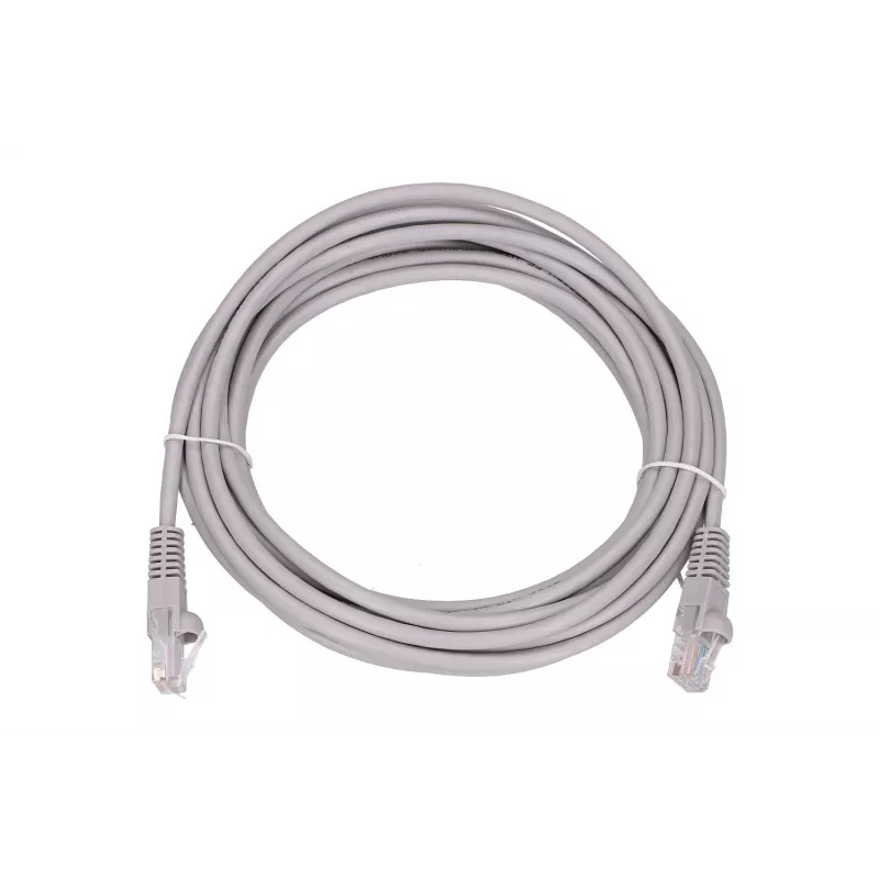 Tinklo jungiamasis kabelis Extralink Cat5e UTP 5 m — RJ-45 į RJ-45, pilkas
