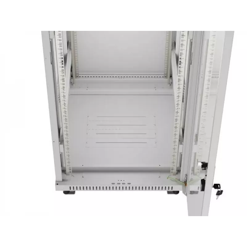 19 colių 32U LANBERG stovimas serverio spintos korpusas 600×800 mm pilkas su stiklinėmis durelėmis ir LCD (Flat Pack)