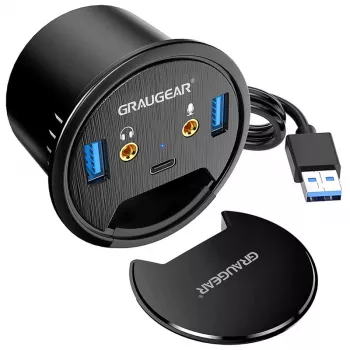 USB centrinis įrenginys (hub) GRAUGEAR G-THUB-AU-60 USB 3.2 Gen 1 Type-A juodas