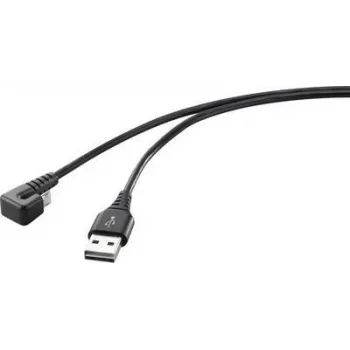 Renkforce USB 2.0, telefono (analoginis) jungiamasis laidas [1x USB 2.0 kištukas A - 1x USB 2.0 lizdas Micro-B] 1,00 m Juoda (RF-4598342)