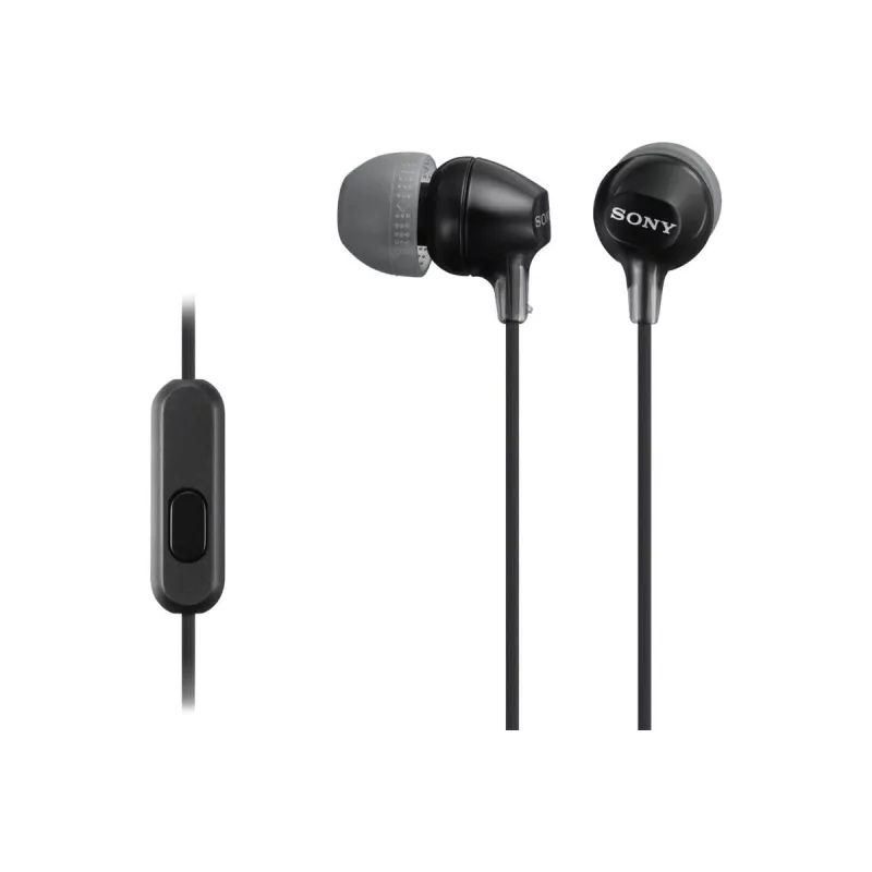 Sony MDR-EX15AP laidinės ausinės, 8–22000 Hz, skambučiai/muzika, 3 g, juodos