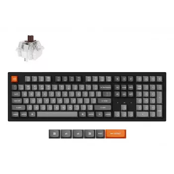 Mechaninė pilno dydžio klaviatūra Keychron K10 Max QMK — USB + RF belaidė + Bluetooth, 108 klavišų, RGB, juoda