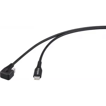 Renkforce USB kabelis USB 2.0 USB-C kištukas Juodas 180° spiralinis (RF-6721078)