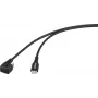 Renkforce USB kabelis USB 2.0 USB-C kištukas Juodas 180° spiralinis (RF-6721078)