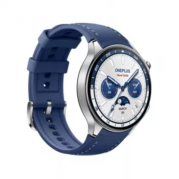 Išmanusis laikrodis ONEPLUS OnePlus Watch 2 47 mm, 1,43 colio AMOLED, 466×466, 32GB, Wi‑Fi, GPS, mėlynas korpusas