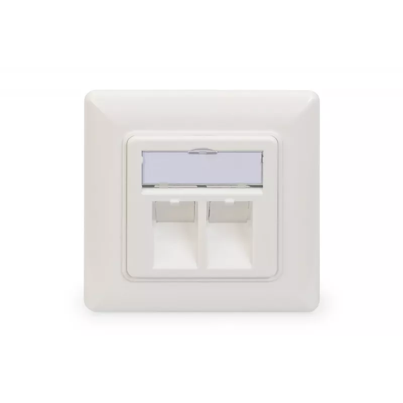 Digitus Sieninė plokštelė Keystone moduliams, vokiško tipo, vidurinė plokštelė 50x50 mm, rėmelis 80x80 mm | DN-93801-1