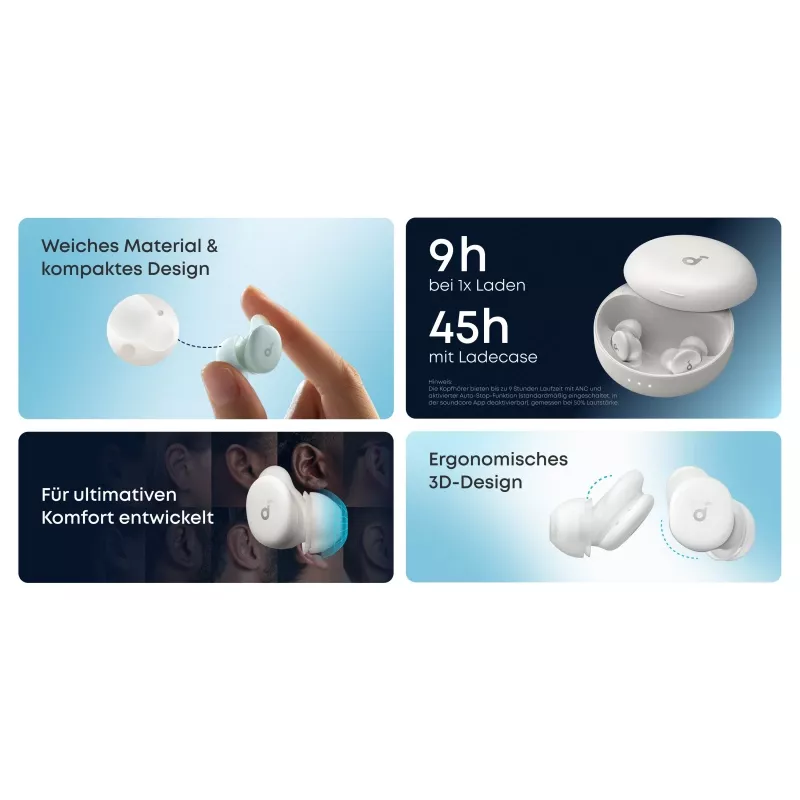 Anker Soundcore Sleep A30 ausinukai miegui, balti