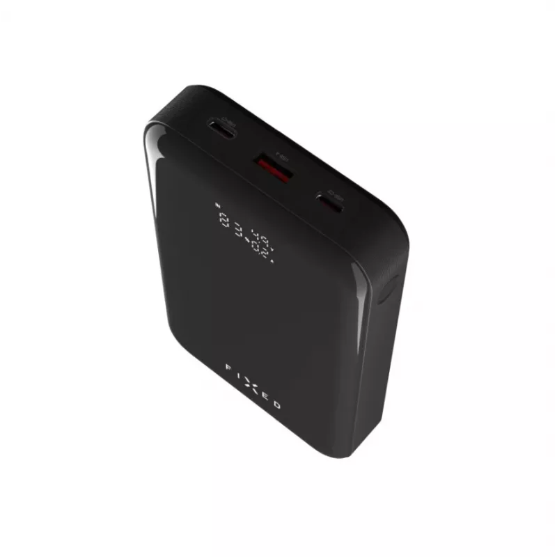 Power bank FIXED Zen 20 Pro su LCD ekranu — 20000 mAh, keli USB išėjimai