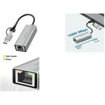 LogiLink UA0238B - Tinklo kortelė USB-A C 1x RJ45 - 1000 Mbps