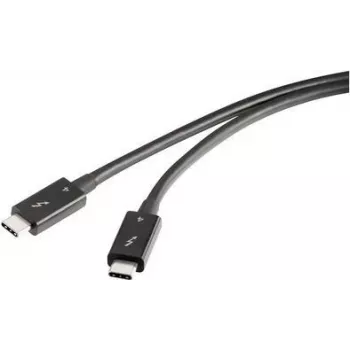 Renkforce Thunderbolt™ 4 kabelis, USB-C® (vyriškas) – USB-C® (vyriškas), 0,80 m, juodas, dvigubai ekranuotas, RF-5235980