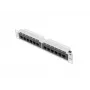 Pataisos skydas LANBERG PPU6-9012-S, 12 prievadų, Cat6, metalinis, pilkas
