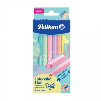 Žymeklis Pelikan 822282 plonas, asorti 6 vnt.