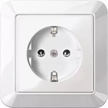 MERTEN SCHUKO kištukinis lizdas 16A MEG2301-1019 termoplastas poliarinė balta su dangteliu MEG2 MEG2301-1019