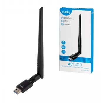 Cudy WU1400 USB tinklo adapteris, WLAN 867 Mbit/s, dviejų juostų, Wi-Fi 5
