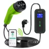 Qoltec Mobile EV Car Charger nešiojamas elektromobilio įkroviklis 2in1 Type2 | 3.5kW | 230V | Wi-Fi | LCD | 5m