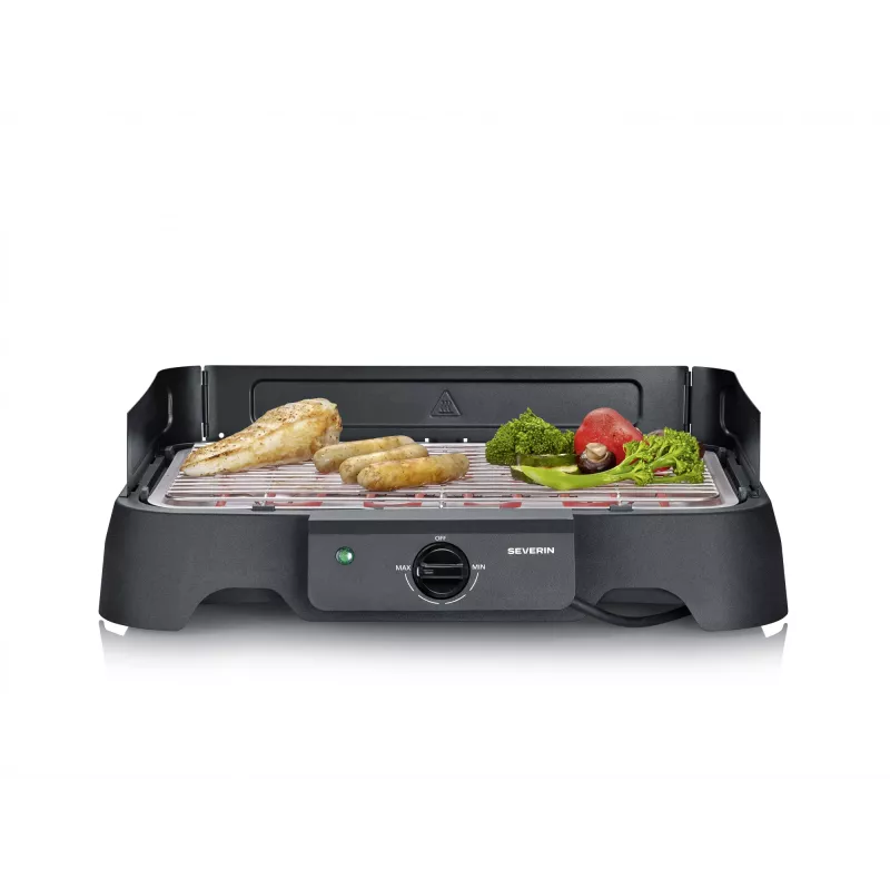 SEVERIN stalinis elektrinis grilis PG 8593, 2000 W, stačiakampės grotelės, juodos spalvos