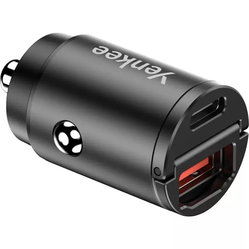 Automobilinis kroviklis YENKEE CAR 02 Power Delivery 30W su USB-A ir USB-C prievadais