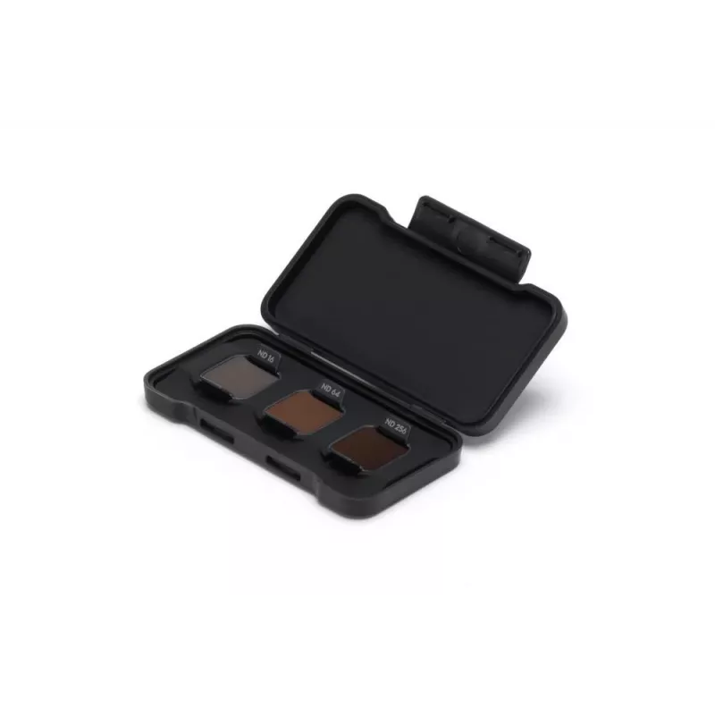 Neutralaus tankio filtrų rinkinys DJI Flip ND16 / ND64 / ND256 — trijų filtrų komplektas suderinamiems DJI dronams