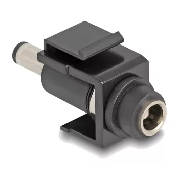 DeLOCK Keystone modulis DC 5,5 x 2,5 mm lizdas į DC 5,5 x 2,1 mm kištuką juodas