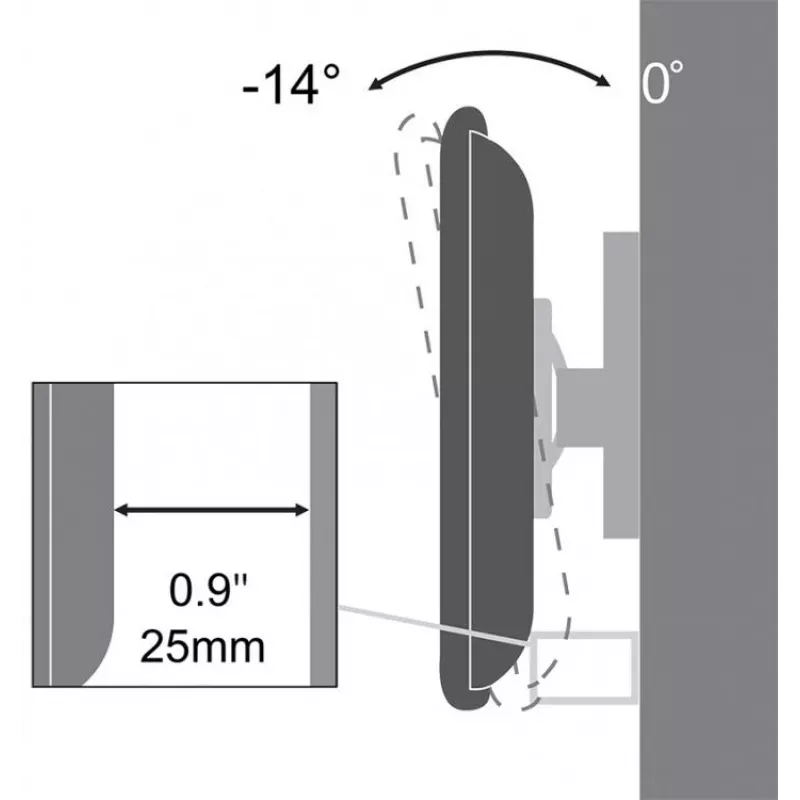 Sbox PLB-3422T Pakreipiamas LED TV laikiklis 23-43 colių 35 kg