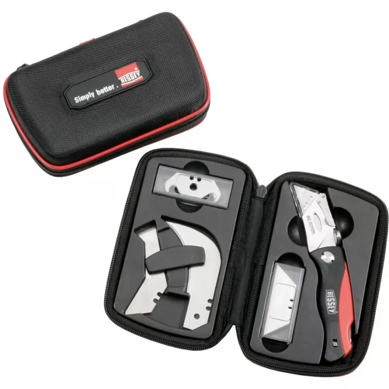 BESSEY DBKPH-SET fiksuoto peilio rinkinys juoda/raudona