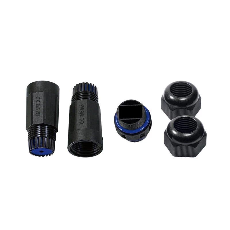 LogiLink IP68 lauko korpusas Keystone moduliams ir jungtims, plastikas, poliamidas, juodas, IP68, 140 mm, 36 mm, 36 mm