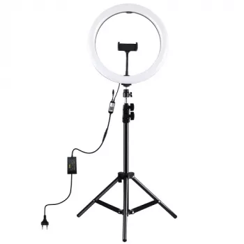 LED žiedinis apšvietimas 30 cm su trikoju iki 1,1 m ir telefono laikikliu
