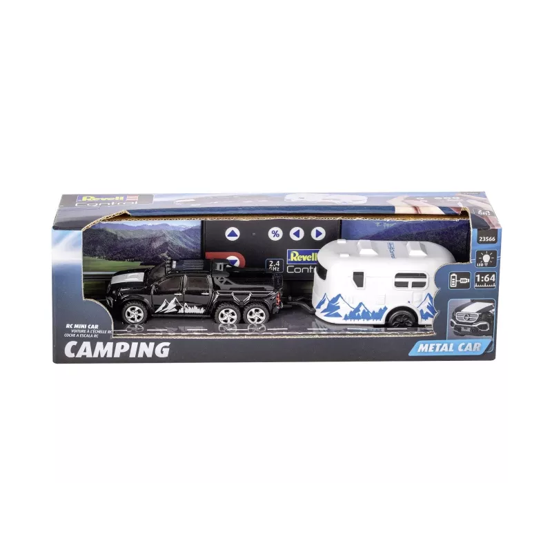 RC automobilis su kemperiu REVELL 23566 – mini nuotoliniu valdymu varomas modelis, maitinamas baterijomis, žaislinė transporto priemonė