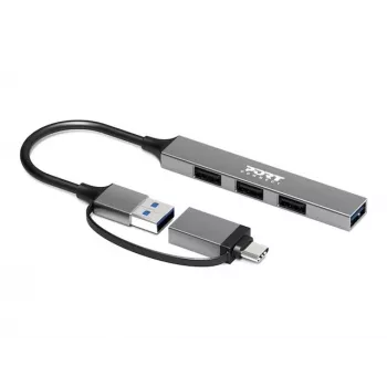 PORT CONNECT | USB-C/USB-A 4 prievadų USB-A 3.0 5Gbps šakotuvas | 900160