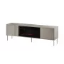 Spintelė televizoriui su židiniu Cama Meble TRESSE 180x40x54,5 cm – juodas rėmas, kashmyro matinis viršus