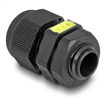 Kabelio įvadas M12 DELOCK su ventiliacija IP68, plastikinis, juodas, 2 vnt.