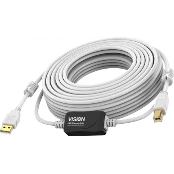 Vision White USB 2.0 laidas 15 m USB A – USB B 0,48 Gbit/s
