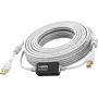 Vision Techconnect TC 15MUSB+/2 USB 2.0 kabelis, USB (M) į USB B tipo (M), 15 m, aktyvus stiprintuvas, baltas