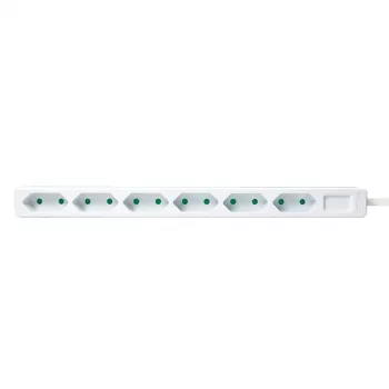 Prailginimo laidas LogiLink LPS231 1,5 m 6 AC lizdų vidaus patalpoms baltas