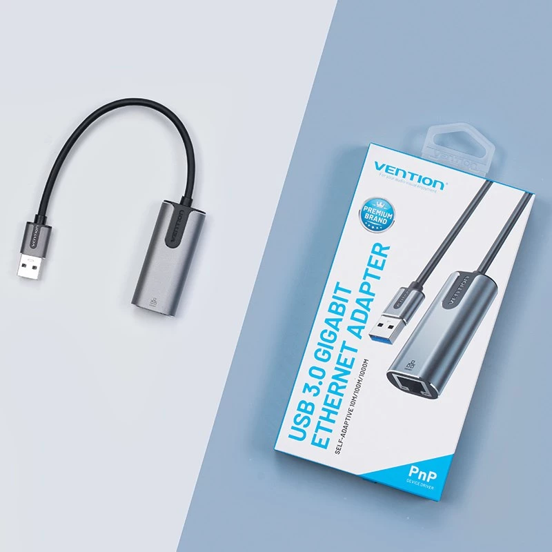 Vention USB 3.0-A į Gigabit Ethernet adapteris pilkas 0,15 m aliuminio lydinys