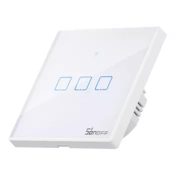 Sieninis išmanusis šviesos jungiklis Sonoff T2 EU TX 3 kanalų Wi‑Fi + RF 433