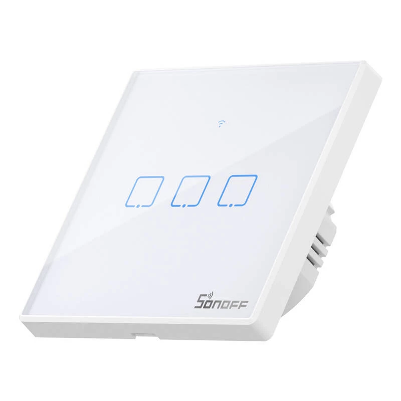 Sieninis išmanusis šviesos jungiklis Sonoff T2 EU TX 3 kanalų Wi‑Fi + RF 433