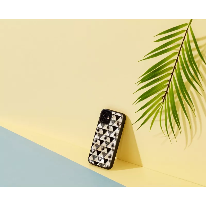 Apsauginis dėklas iKins Apple iPhone 12 mini, piramidės tekstūra, juodas