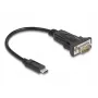 DeLOCK adapteris USB Type-C į RS-232 D-Sub 9 kontaktų vyriškas 0,25 m