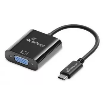 USB-C į VGA vaizdo keitiklis MediaRange MRCS229 20 cm – juodas adapteris
