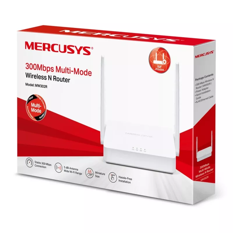 Mercusys MW302R belaidis maršrutizatorius Fast Ethernet vienos juostos (2,4 GHz) baltas