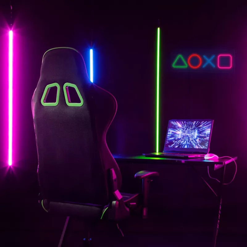 Neoninis LED skydelis žaidimų įrangai MANTA SNL111MT – dekoratyviniai šviesos simboliai