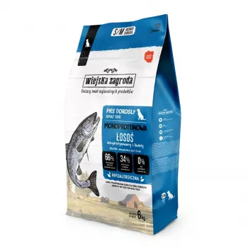 WIEJSKA ZAGRODA Monoprotein Salmon S/M – sausas šunų ėdalas – 6 kg