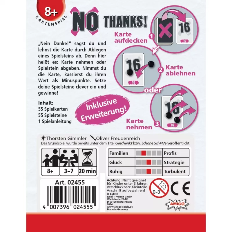 Stalo žaidimas „No Thanks“ (liet. „Ačiū, nereikia“)