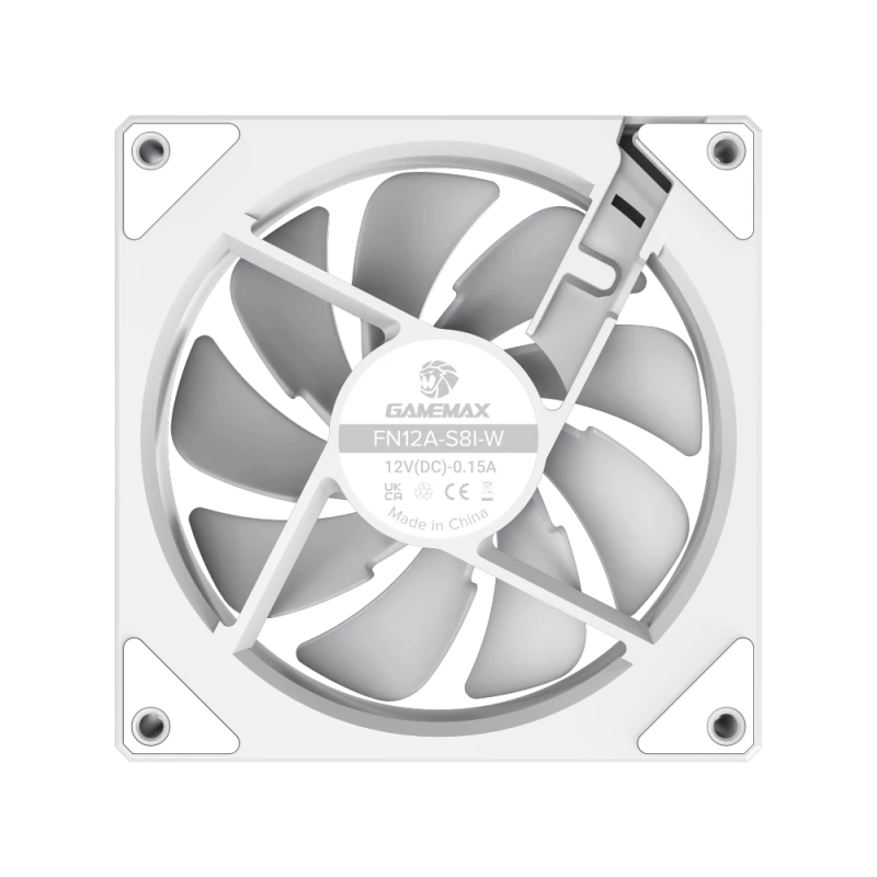 Gamemax FN12A-S8I korpuso ventiliatorius | Baltas